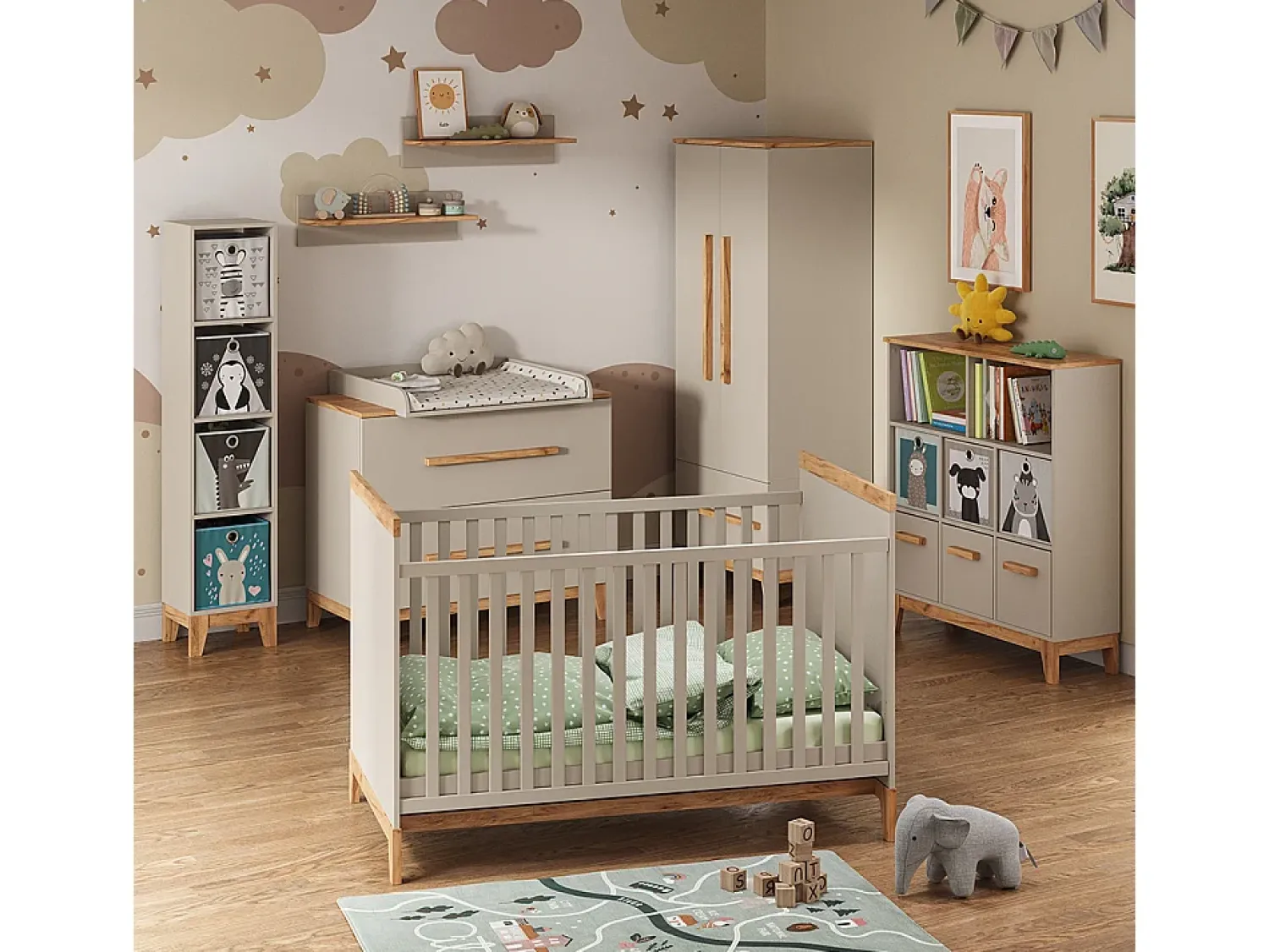 Prateleira|Vicco Prateleira infantil caxemira/artesanal 98.4x32.6x113.4 malia Bege