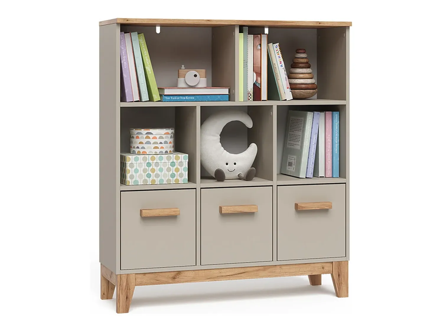 Prateleira|Vicco Prateleira infantil caxemira/artesanal 98.4x32.6x113.4 malia Bege