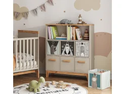 Prateleira|Vicco Prateleira infantil caxemira/artesanal 98.4x32.6x113.4 malia Bege