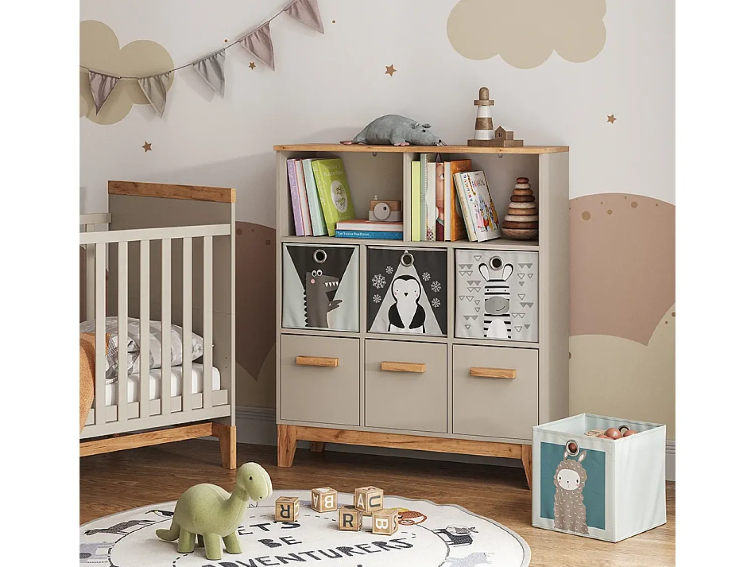 Prateleira|Vicco Prateleira infantil caxemira/artesanal 98.4x32.6x113.4 malia Bege
