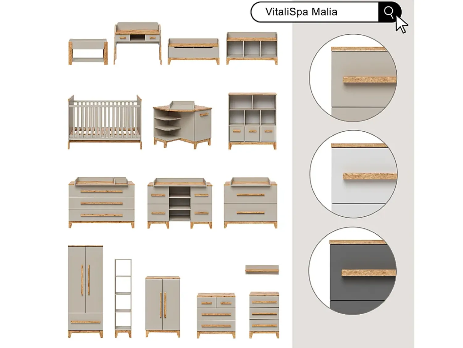 Hot Vicco Prateleira infantil caxemira/artesanal 80x37x46 malia Bege