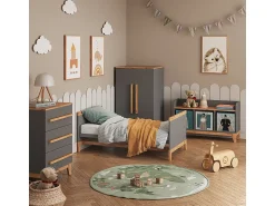Vicco Prateleira infantil cinza/artesanal 80x37x46 malia^ Prateleira