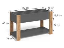 Vicco Prateleira infantil cinza/artesanal 80x37x46 malia^ Prateleira