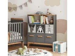 Vicco Prateleira infantil cinza/artesanal 98.4x32.6x113.4 malia^ Prateleira
