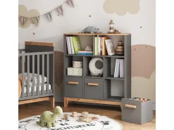 Vicco Prateleira infantil cinza/artesanal 98.4x32.6x113.4 malia^ Prateleira