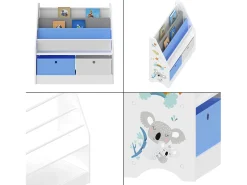 New Helloshop26 Prateleira infantil com 3 compartimentos e 2 caixas 74 x 71 x 23 cm estampada 03_0006962 Multicor