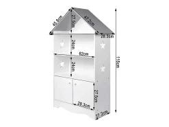 Prateleira|Helloshop26 Prateleira infantil com porta de madeira com fechadura -acinzentado 19_0000173 Branco