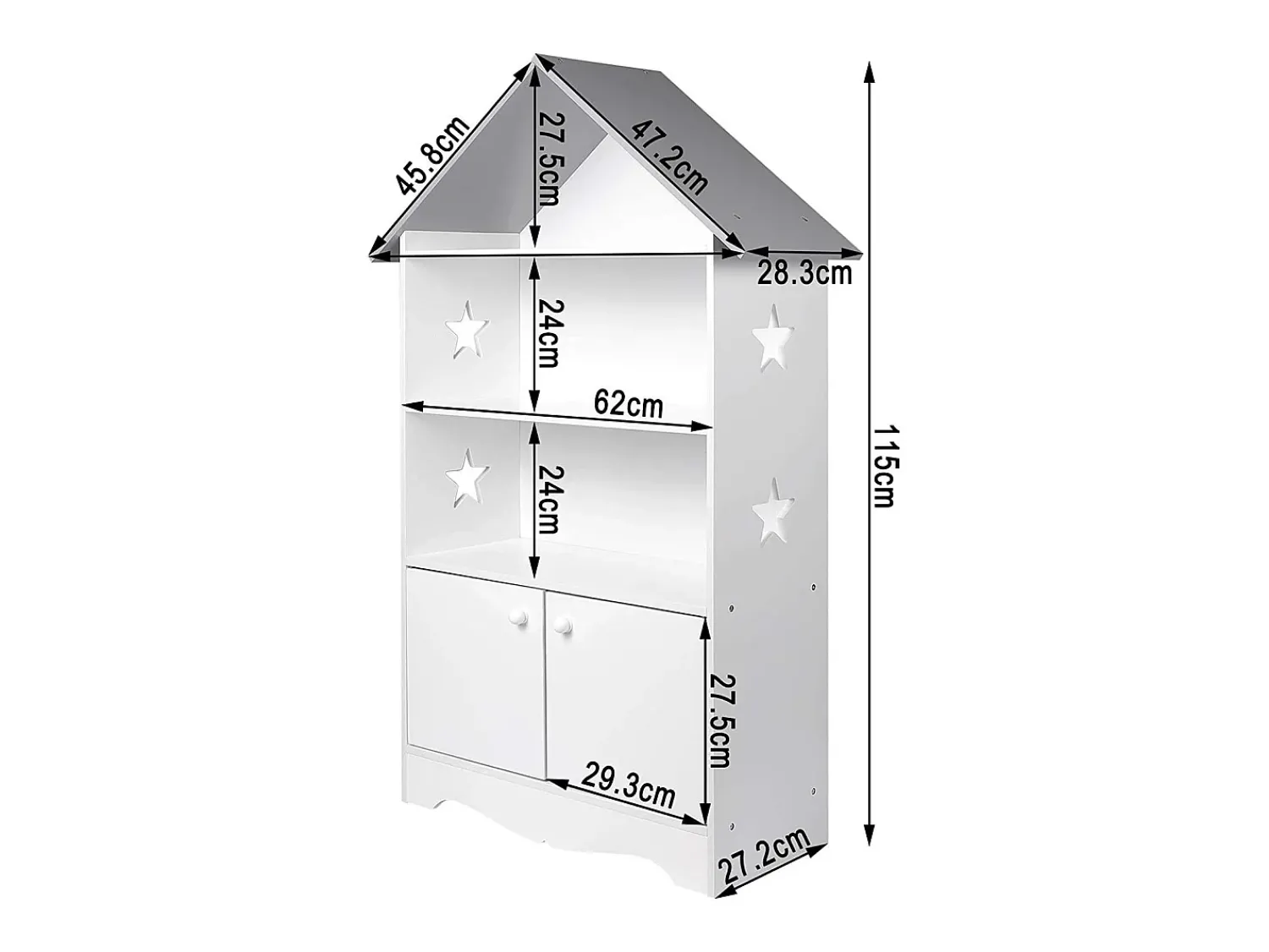 Prateleira|Helloshop26 Prateleira infantil com porta de madeira com fechadura -acinzentado 19_0000173 Branco