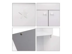 Prateleira|Helloshop26 Prateleira infantil com porta de madeira com fechadura -acinzentado 19_0000173 Branco