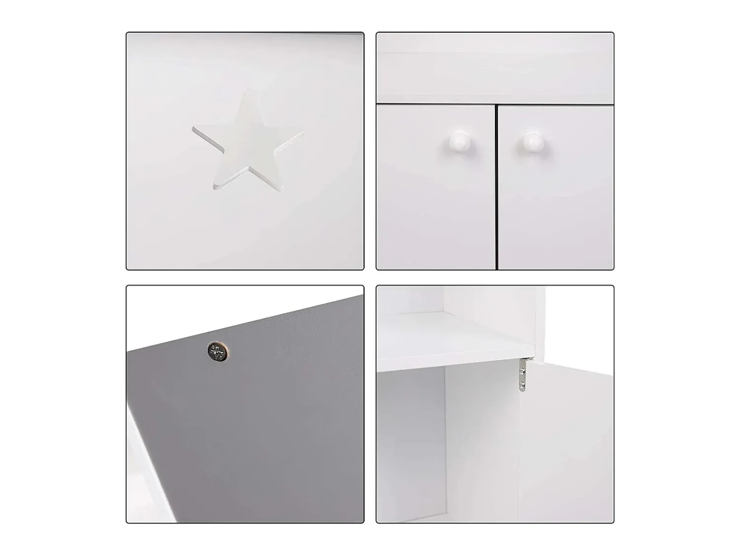 Prateleira|Helloshop26 Prateleira infantil com porta de madeira com fechadura -acinzentado 19_0000173 Branco
