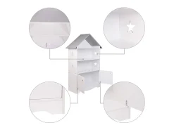 Prateleira|Helloshop26 Prateleira infantil com porta de madeira com fechadura -acinzentado 19_0000173 Branco