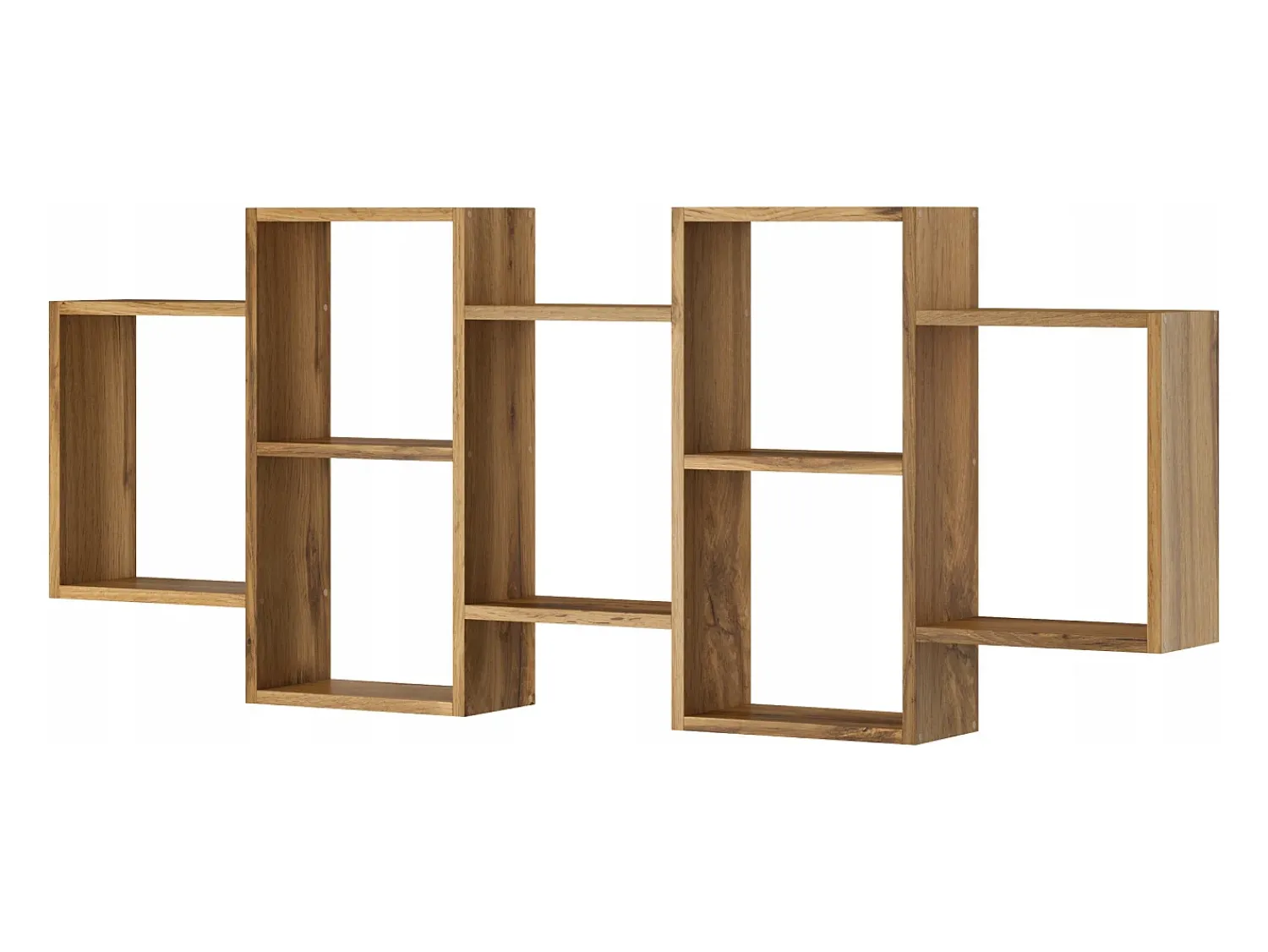 Prateleira* Prateleira moderna suspensa ou de chão para sala, quarto e divisão, quadrada carvalho wotan Natural escuro