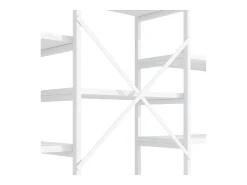 Clearance ModernLuxe Prateleira moderna 160x30x180 cm - Prateleiras de vários níveis - Tubos de aço + MDF - Design retangular e curvo - Branco