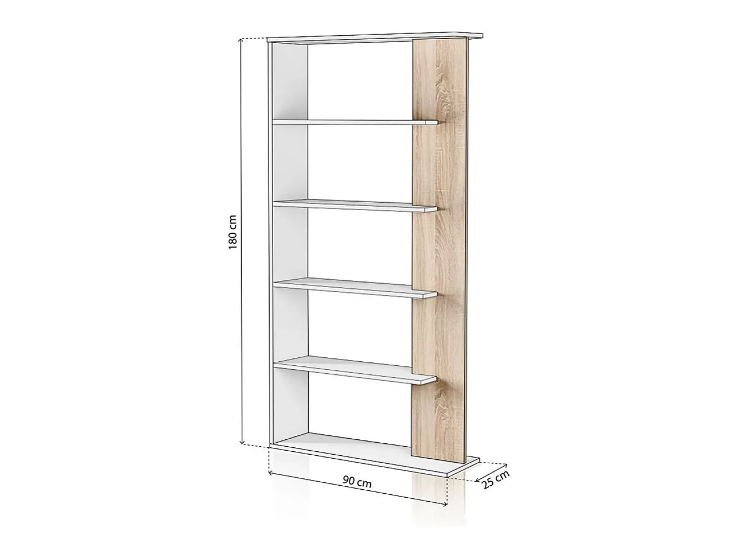 Prateleira*duehome Prateleira Opal Blanco Artik (Blanco Mate) - Roble Canadian Natural claro