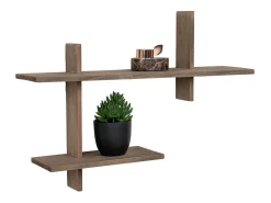 Prateleira| Prateleira Ovada, Castanho, 15x60x44 cm, Kendra Home Castanho chocolate