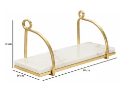 Prateleira*Dmora Prateleira Paci, Prateleira, Prateleira de parede, Prateleira multiusos, 40x16 h18 cm, e Dourado Branco