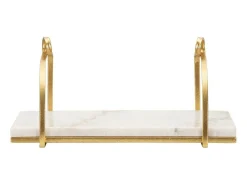 Prateleira*Dmora Prateleira Paci, Prateleira, Prateleira de parede, Prateleira multiusos, 40x16 h18 cm, e Dourado Branco