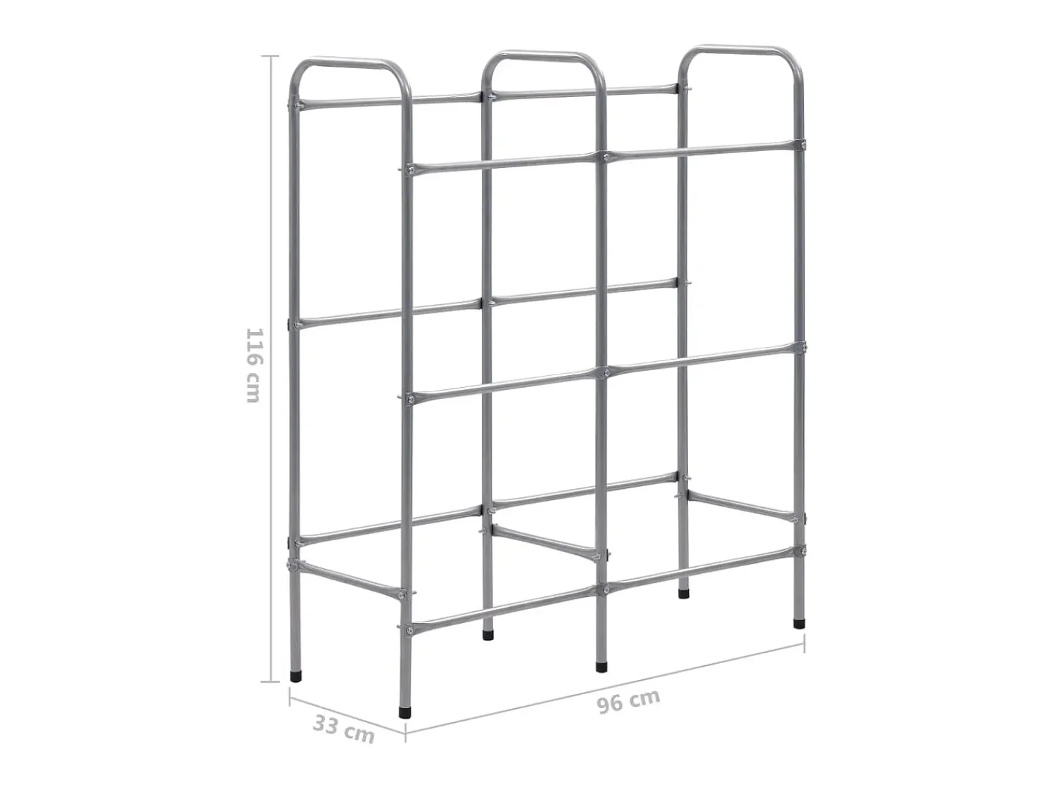 Prateleira* Prateleira para 6 caixas 96x33x116 cm aço PT119579 Prateado