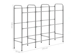 Prateleira para 9 caixas 145x33x116 cm aço PT388983 Prateado