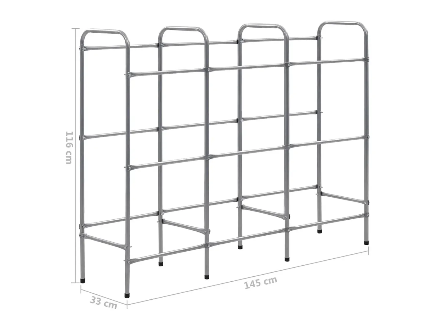 Prateleira para 9 caixas 145x33x116 cm aço PT388983 Prateado