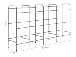 New Prateleira para 12 caixas 190x33x116 cm aço PT833024 Prateado