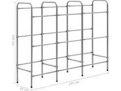 Prateleira|Helloshop26 Prateleira para armazenamento de 9 caixas 145 x 33 x 116 cm aço prateado 02_0000644 Cinzento