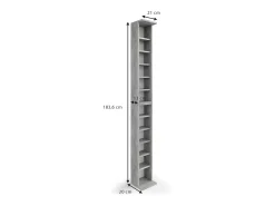 Sale Vicco Prateleira para CD betão 21x20x183.6 Cinzento claro