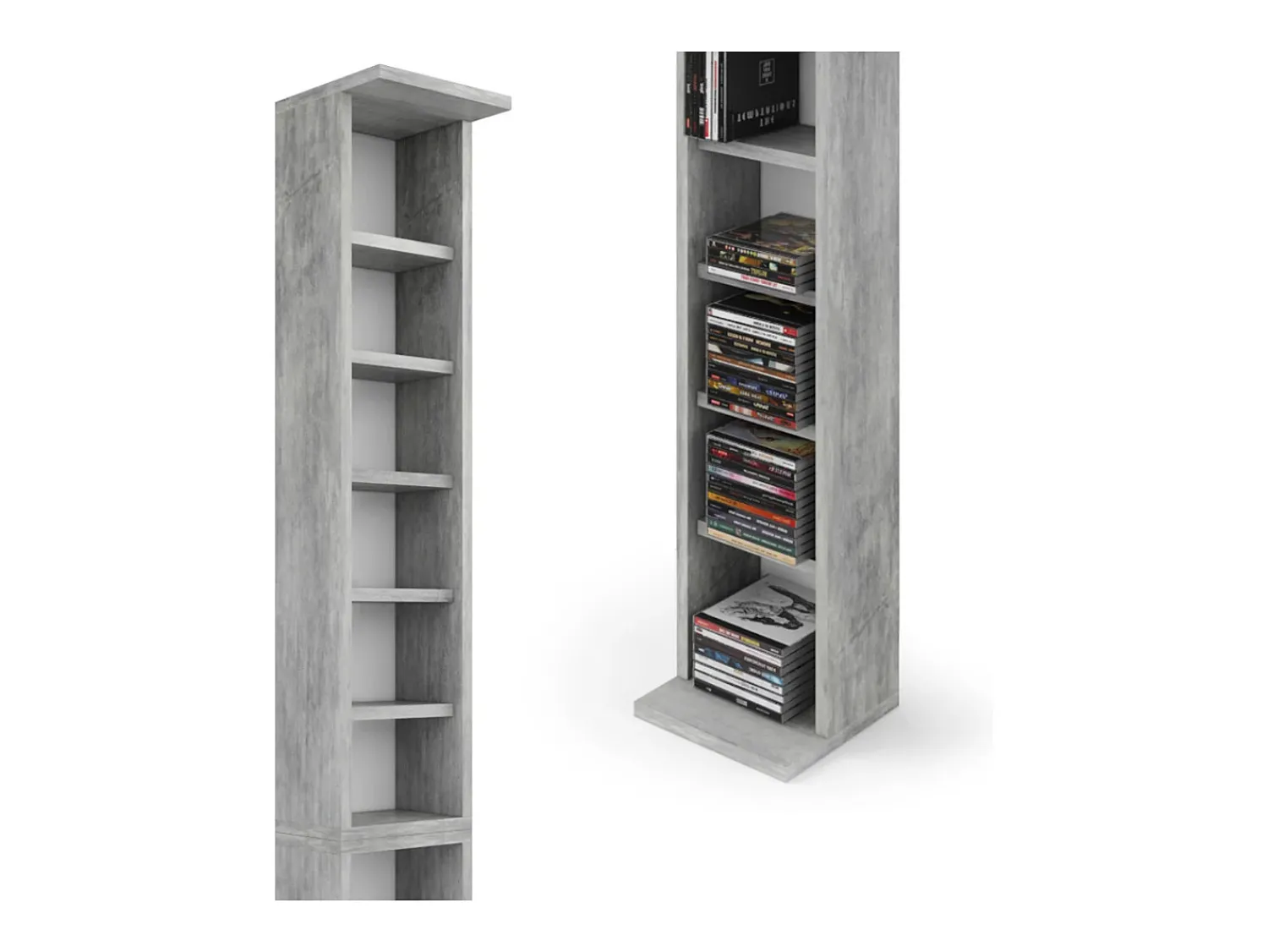 Sale Vicco Prateleira para CD betão 21x20x183.6 Cinzento claro