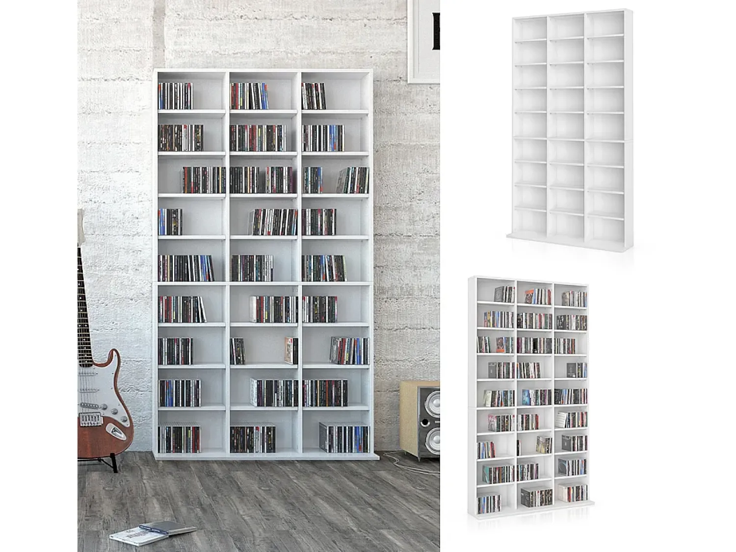 Sale Vicco Prateleira para CD 102x16x178 jukebox Branco
