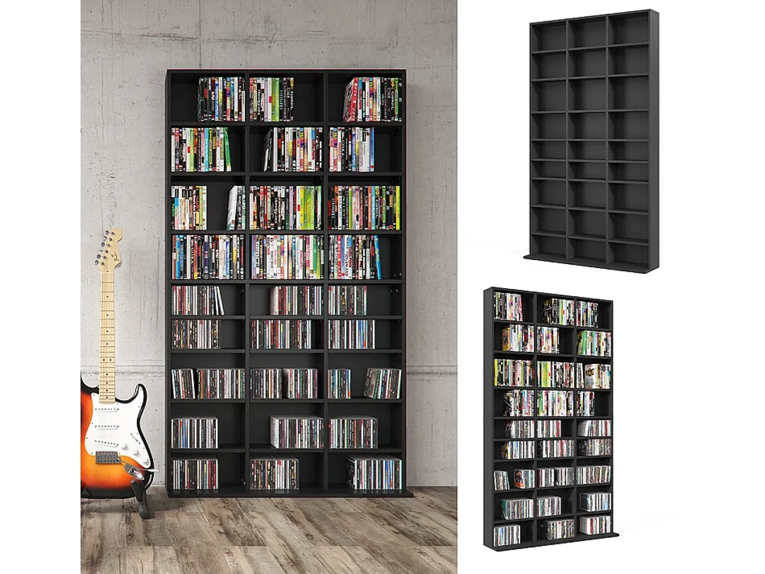 Discount Vicco Prateleira para CD 102x16x178 jukebox Preto