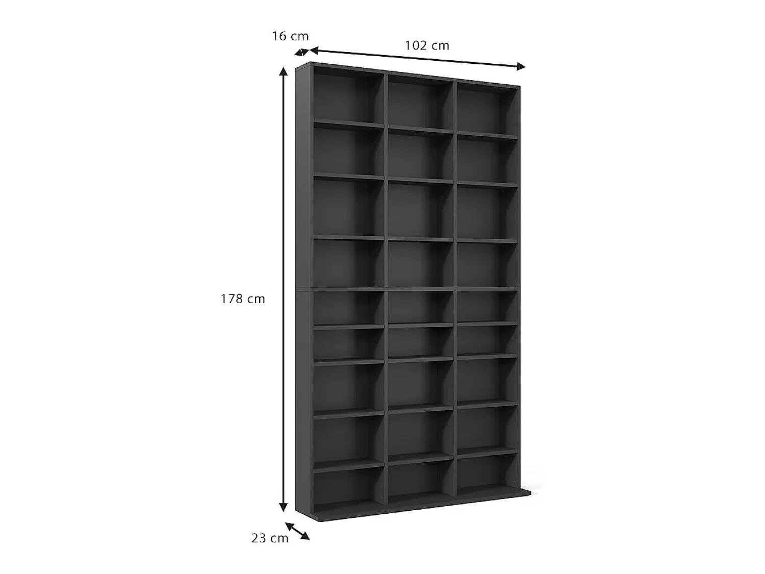 Discount Vicco Prateleira para CD 102x16x178 jukebox Preto