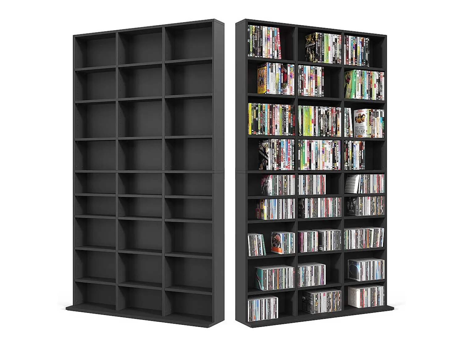Discount Vicco Prateleira para CD 102x16x178 jukebox Preto