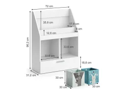Vicco Prateleira para crianças 72x31.2x96.2 luigi Branco