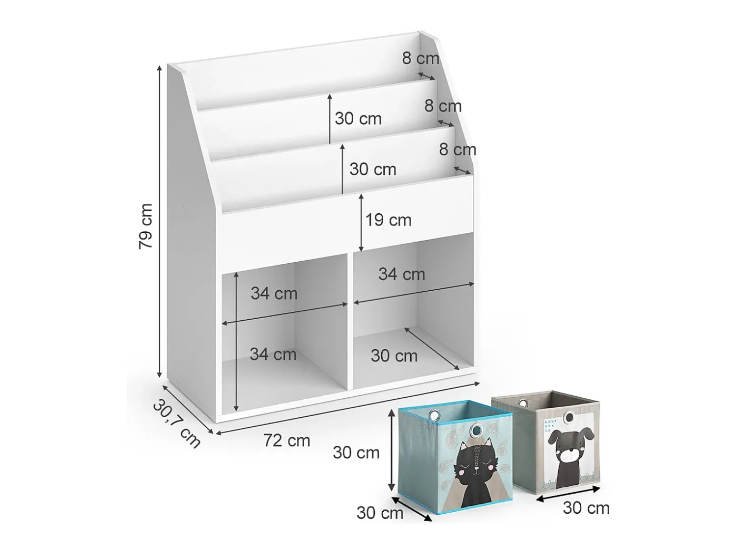Vicco Prateleira para crianças 72x30.7x79 luigi^ Prateleira