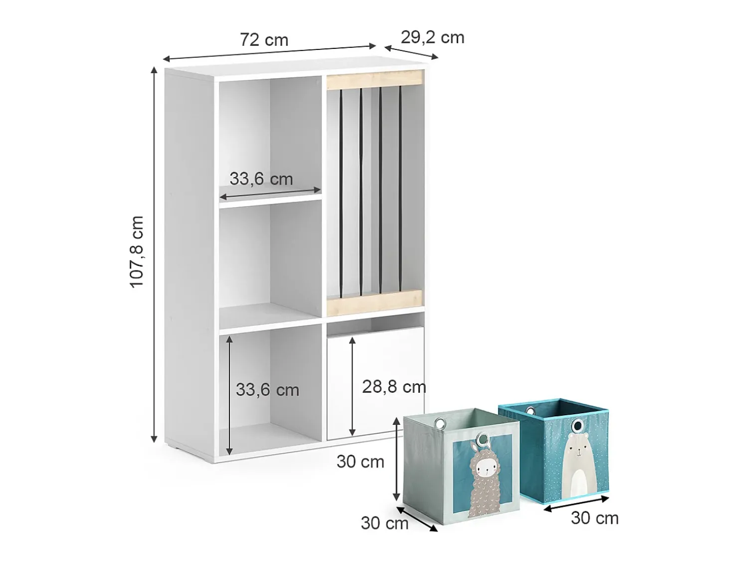 Vicco Prateleira para crianças 29.2x72x107.8 luigi^ Prateleira