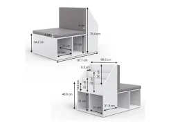 Prateleira|Vicco Prateleira para crianças 97.1x66.8x78.4 onix Branco