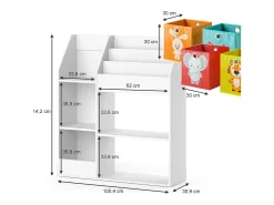 Clearance Vicco Prateleira para crianças 100.4x30.9x114.2 luigi Branco