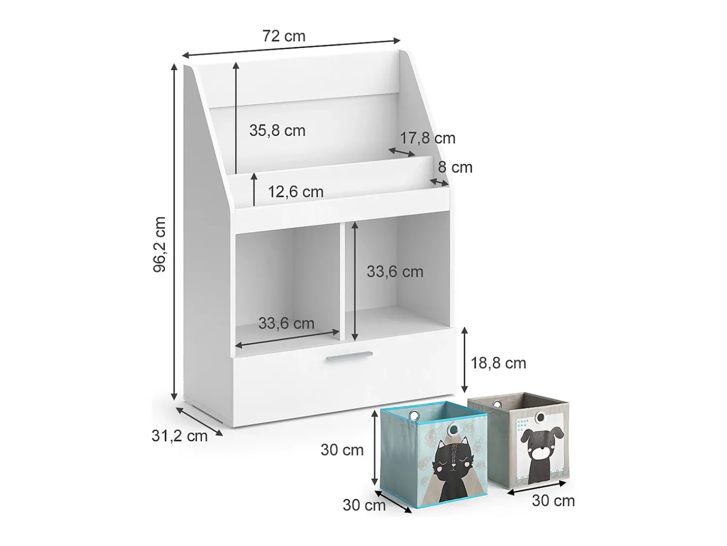 Vicco Prateleira para crianças 72x31.2x96.2 luigi^ Prateleira