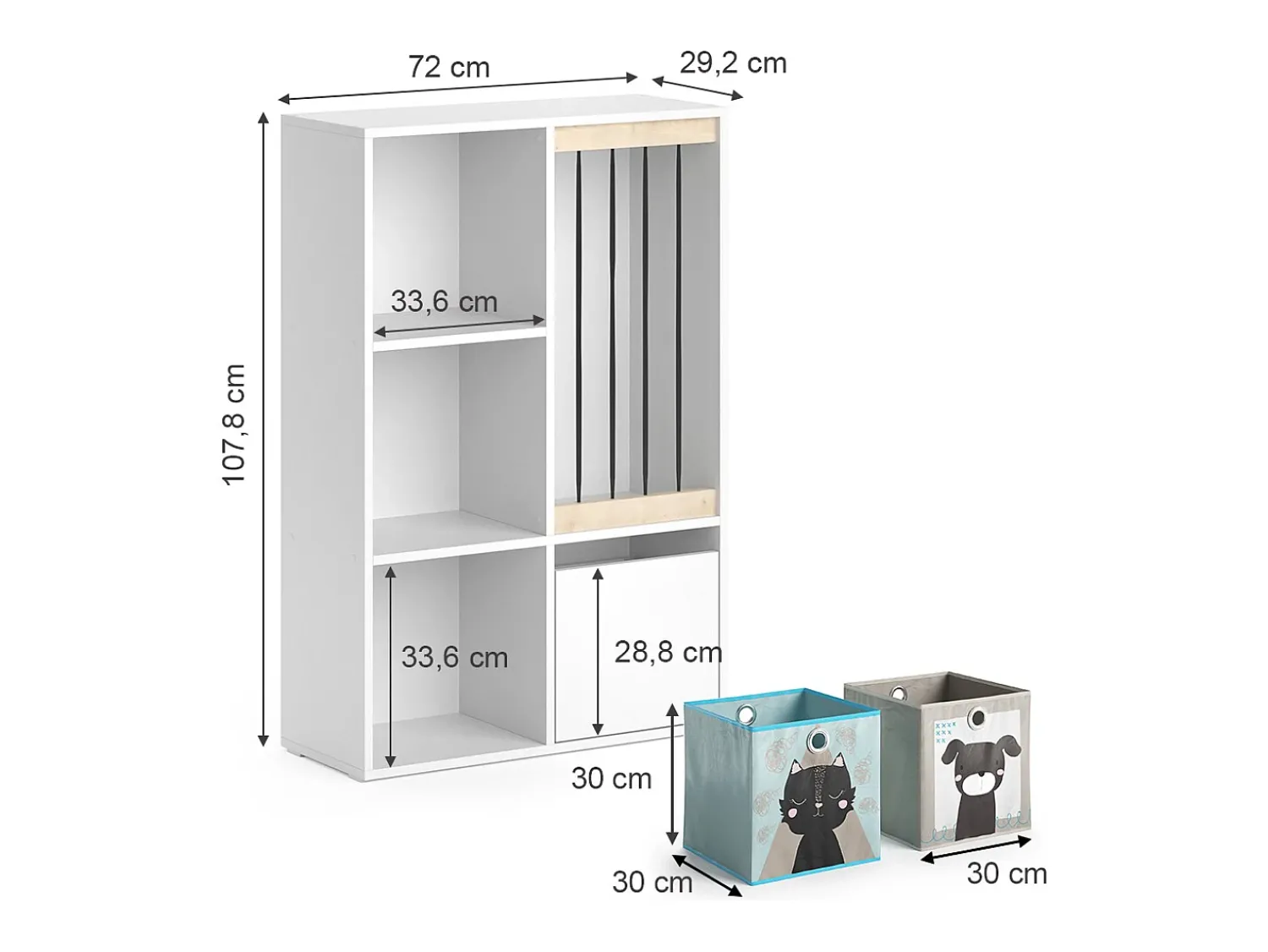 Outlet Vicco Prateleira para crianças 29.2x72x107.8 luigi Branco