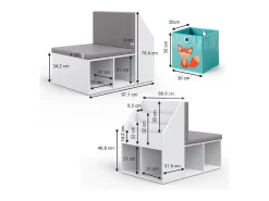 Vicco Prateleira para crianças 97.1x66.8x78.4 onix^ Prateleira