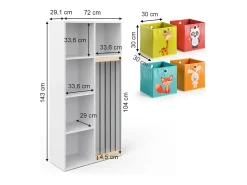 Prateleira|Vicco Prateleira para crianças 72x29.1x143 marvin Branco