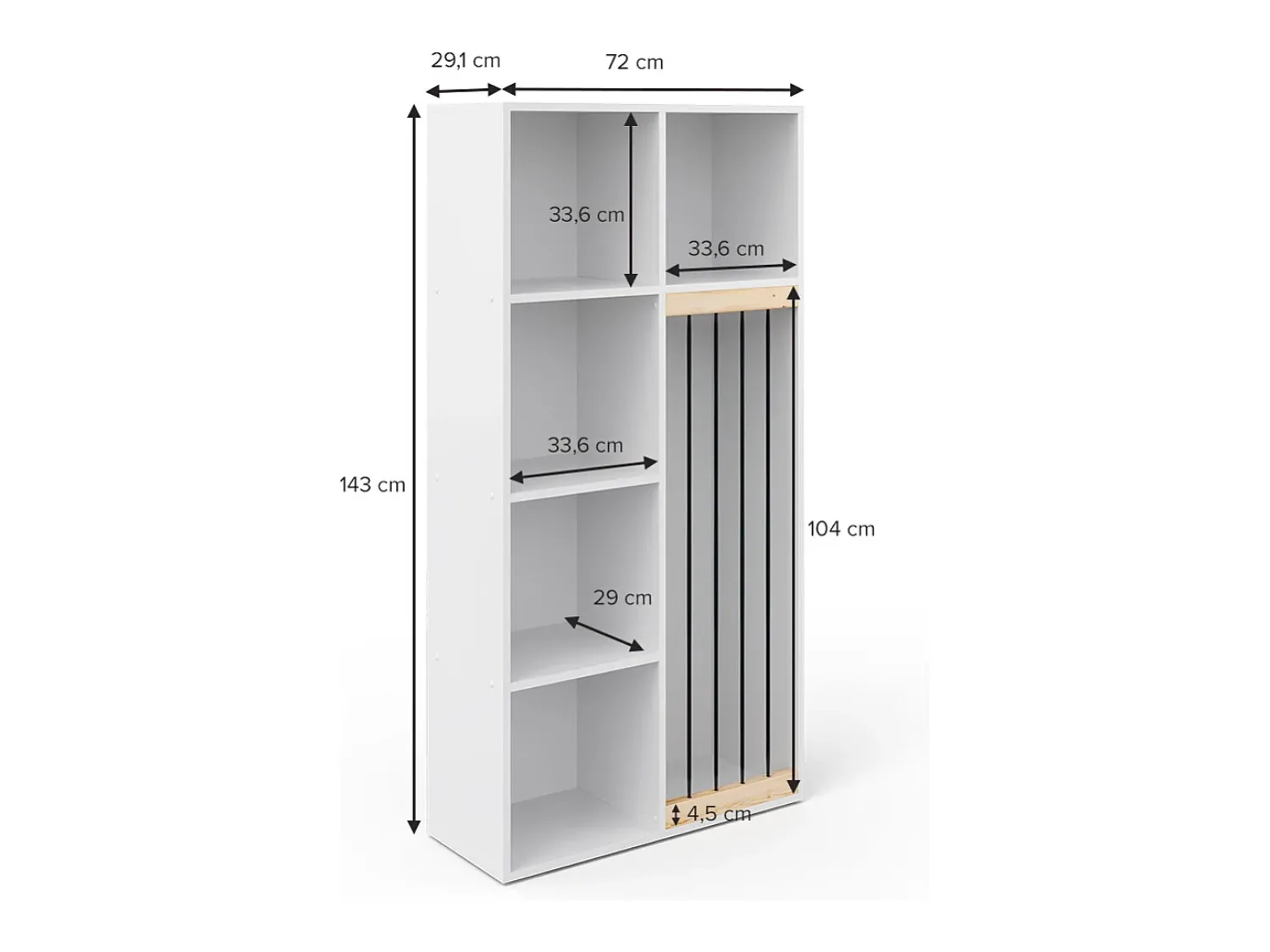Vicco Prateleira para crianças 72x29.1x143 marvin^ Prateleira