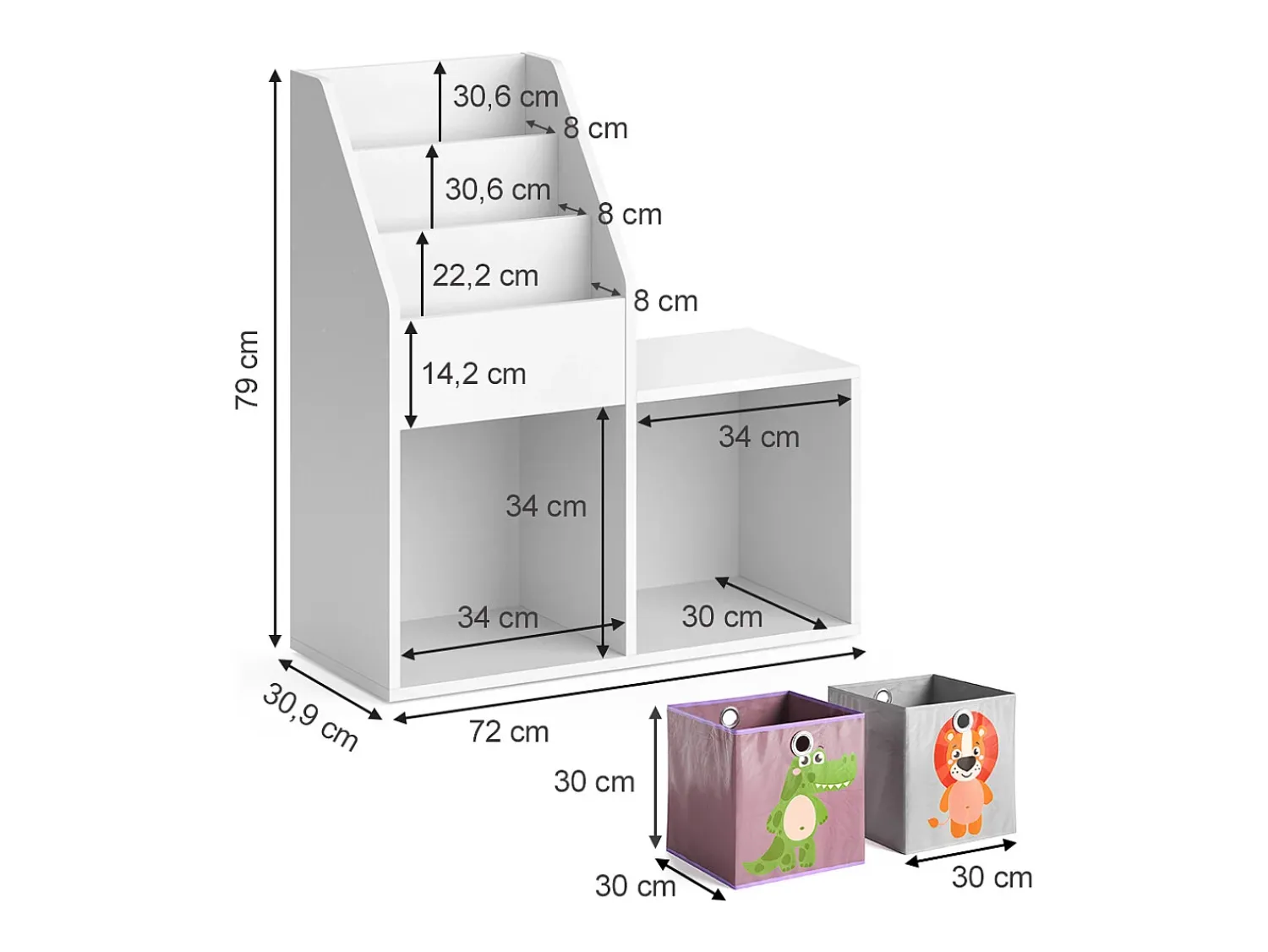 Vicco Prateleira para crianças 30.9x72x79 luigi^ Prateleira