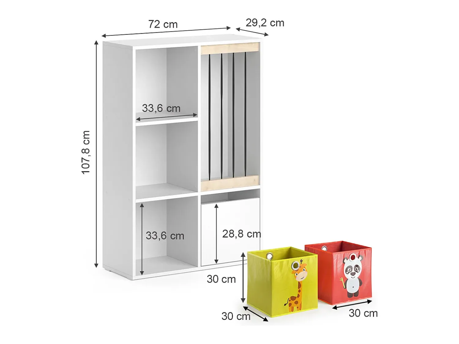 Vicco Prateleira para crianças 29.2x72x107.8 luigi^ Prateleira