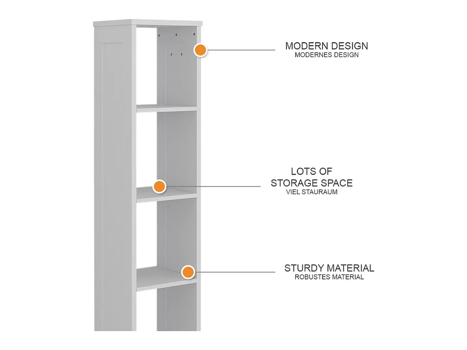 Prateleira|Vicco Prateleira para crianças 35.2x30.6x159.5 ajaton Branco