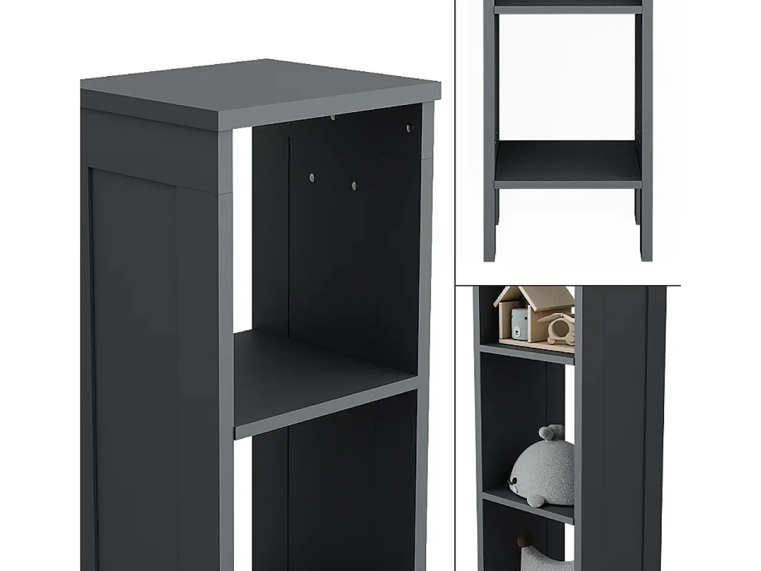 Prateleira*Vicco Prateleira para crianças cinza 35.2x30.6x159.5 ajaton Cinzento