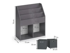 New Vicco Prateleira para crianças cinza 72x30.7x79 luigi Cinzento