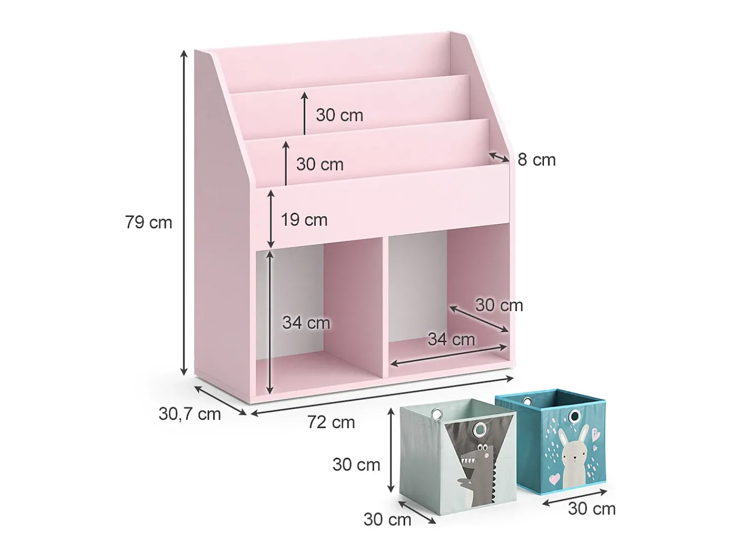 Clearance Vicco Prateleira para crianças 72x30.7x79 luigi Rosa