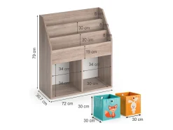 Online Vicco Prateleira para crianças sonoma 72x30.7x79 luigi Natural claro