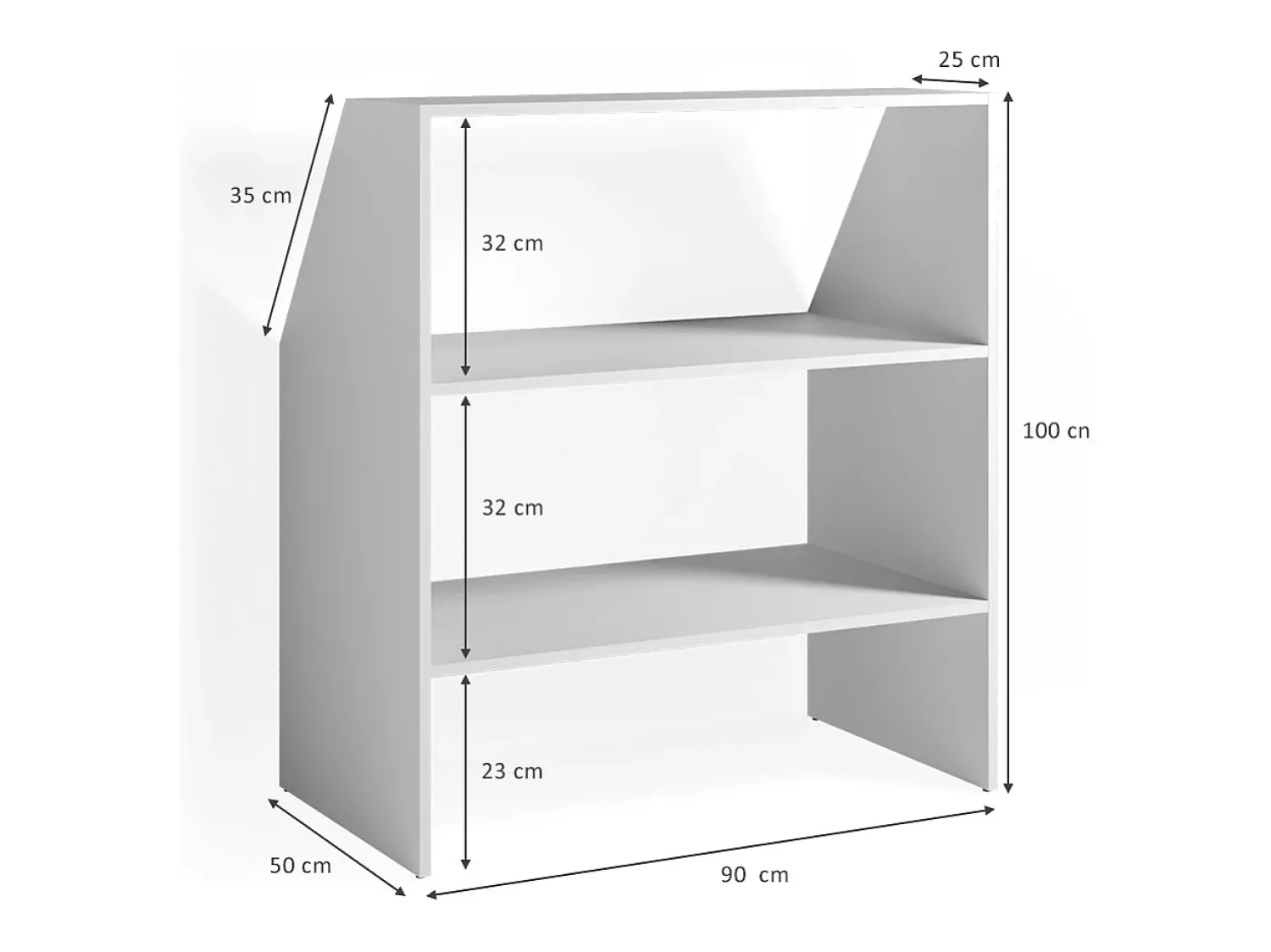 Prateleira*Vicco Prateleira para tectos inclinados 90x50x100 Branco
